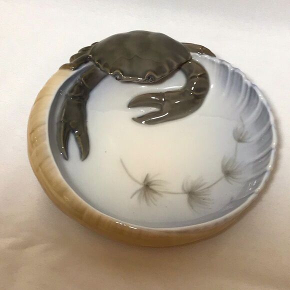 1920s Danish Royal Copenhagen Denmark Porcelain Crab Bowl #3131 - Picture 1 of 9